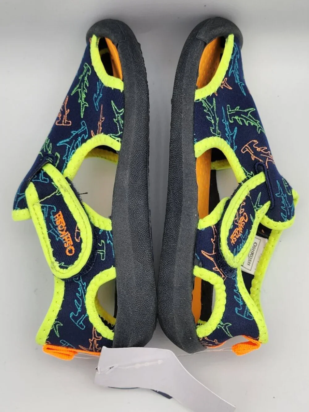 Neon Shark Print Water Sandals | Kid's 9 NWT